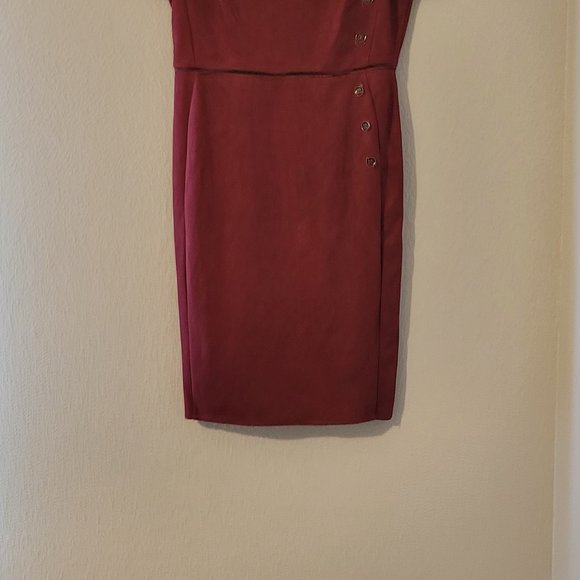 ENFOCUS STUDIOS WOMENS MAROON SHORT SLEEVE DRESS - Picture 4 of 7